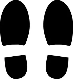FOOT PRINT VINYL FLOOR STICKERS - 24cm long - SOLD AS A PAIR - Picture 1 of 8