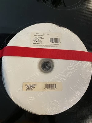 Solid Red Grosgrain Ribbon 7/8" Inch Wide 100 Yards NEW Sealed 100% polyester - Image 1 of 3