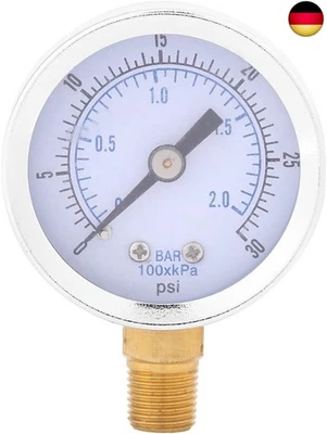 Akozon Manometer 0-30 psi 0-2 bar Mini Dial Wasser Öl Kompressor Meter  - Bild 1 von 4