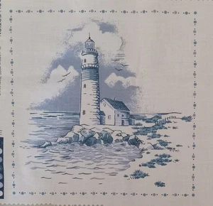 Marcus Bros ~ Landleben ~ "Leuchtturm" ~ Baumwollstoff Panel ~ 8"x8" - Bild 1 von 3