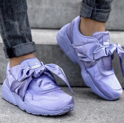 PUMA Fenty by Rihanna Women's Satin Bow Sneakers  - Lavender Purple - Size:7.5 - Image 1 of 4