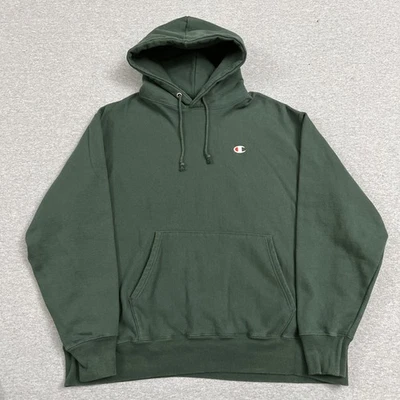 Moletom com capuz vintage Champion tecido reverso verde floresta Kelly XXL - Imagem 1 de 4