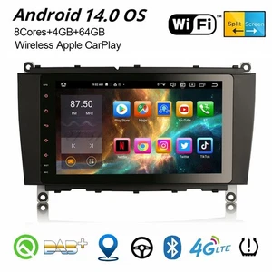 64GB 8" Navi Android 14 Autoradio CarPlay WiFi DAB+ DSP Mercedes CLK-Klasse W209 - Bild 1 von 22