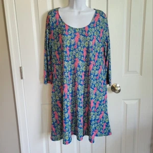 Simply Southern Seahorse Vestido Rosa y Azul Con Bolsillos Mujer Pequeño - Imagen 1 de 14