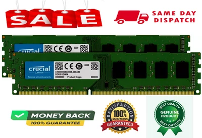 CRUCIAL 4GB  DDR3 1066 MHz PC3-8500U UDIMM Desktop  240-Pin Memory RAM - Image 1 of 3
