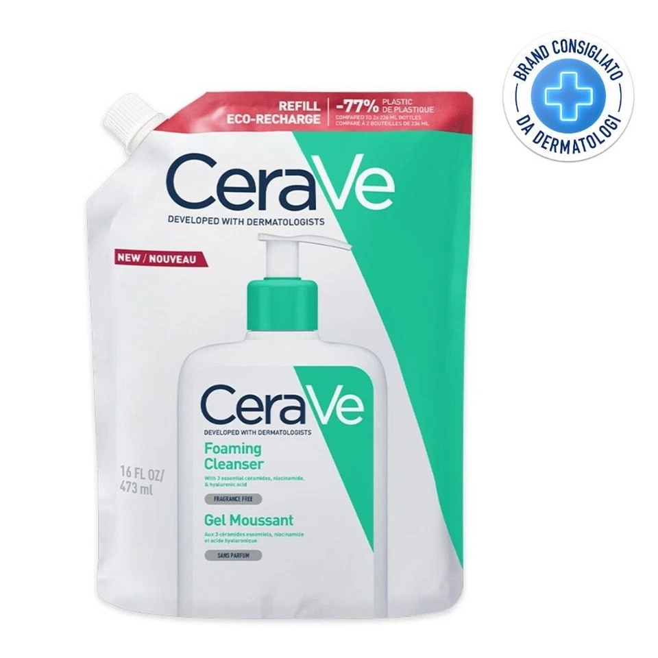 CeraVe Ricarica Schiuma Detergente Viso Pelle Grassa Seboregolatrice, 473ml - Immagine 1 di 1