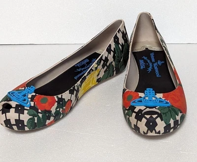 Vivienne Westwood Melissa Multicolor Light Blue Orb Rubber Pumps Flat Shoes Used - Image 1 of 4