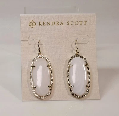 Nuevos pendientes colgantes de oro Kendra Scott Elle en perla blanca Foto 1 de 2