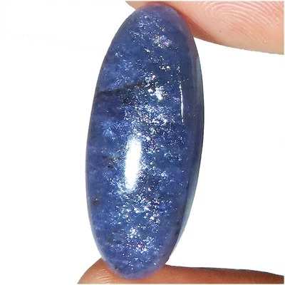 Piedra preciosa cabujón ovalado piedra solar azul natural 16,50 quilates 12x29x5 mm LK162 Foto 1 de 4