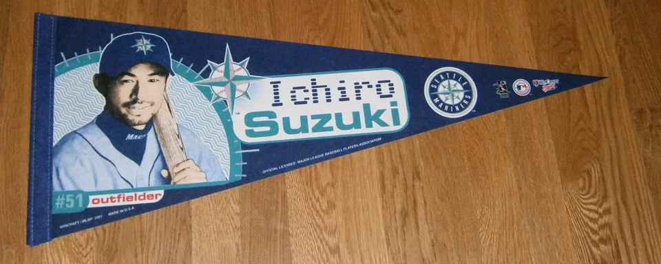 Ichiro Suzuki Seattle Mariners 2001 banderín novato año HOFer 4257 éxitos Foto 1 de 1