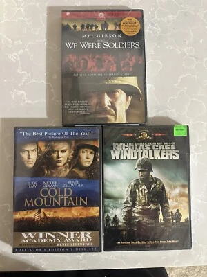 Lot of 3 War Military Movies Windtalkers We Were Soldiers Cold Mountain NEW SEAL - Image 1 of 4