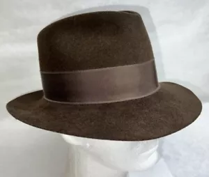 Brauner Fedora-Hut der Marke Indiana Jones 100 % Wollfilz, SM, 6 3/4-6 7/8, Union-made - Bild 1 von 8