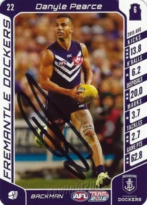 Signed 2016 FREMANTLE DOCKERS AFL Card DANYLE PEARCE - Foto 1 di 1