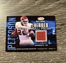 2007 Sage National Heroes Adrian Peterson Rookie RC Game Used OU Patch