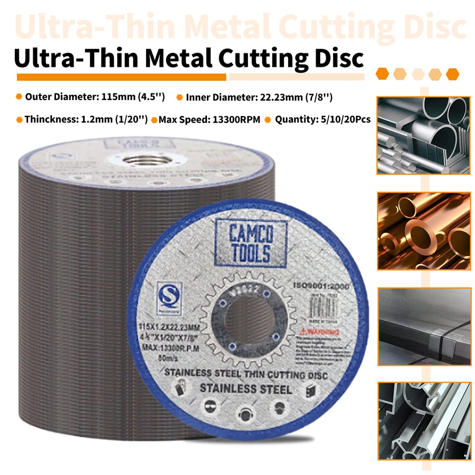 5/10/20Pcs 4.5 Inch Ultra Thin Resin Cutting Disc 115mm For Metal Angle Grinder - Image 1 of 4