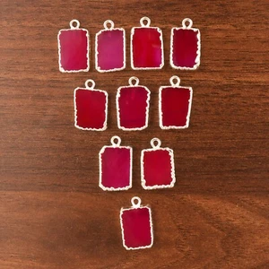 Lote de 10 conectores para hacer hágalo usted mismo galvanizados plata calcedonia rosa de alta calidad - Imagen 1 de 3