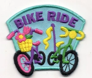 BIKE RIDE Iron On Patch Sports Bikers Bicycles - Picture 1 of 1