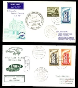 Luxembourg #318-320 #C7 First Flight Covers to Paris Berlin - Picture 1 of 2