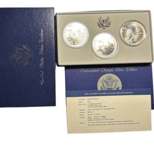 1983 Olympic Silver Dollar Collector Set w/ OGP Box & COA - Picture 1 of 3