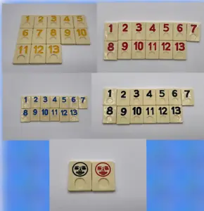 Rummikub Tile Game Replacement Parts Crafts Tiles 1-13 Set Jokers You Pick - Picture 1 of 11