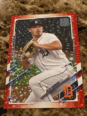 BEAU BURROWS 2021 Topps Red Crackle Foil #123 Tigers Rookie /199 - Image 1 of 2