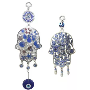 Türkisch Blau Böser Blick Blume Hamsa Hand Amulette Segen Wandbehang Geschenk Deko - Bild 1 von 18
