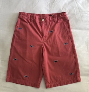 VINEYARD VINES BOYS SHORTS SIZE 14 EMBROIDERED WHALE BLUE CORAL - Picture 1 of 4