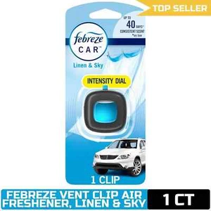 Febreze Car Air Freshener Vent Clip, Linen & Sky, 1 Count - Picture 1 of 7