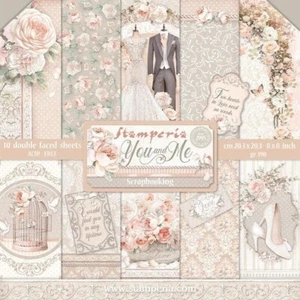 Stamperia YOU AND ME - 8" X 8" Double Sided Paper - 10 SHEETS, Wedding - Picture 1 of 11