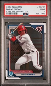 Bowman 2024 - Chrome Prospects #BCP-23 Dylan Crews (RC) 1st Bowman RC PSA 9 como nuevo - Imagen 1 de 3