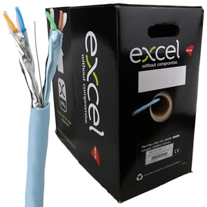 Excel Solid Cat6A Kabel U/FTP S-Folie LSOH CPR Euroclass Dca 305m Rolle eisblau - Bild 1 von 7