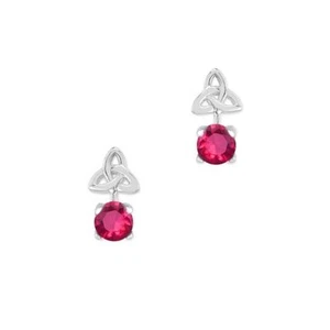 Celtic Birthstone Stud Earrings July - Ruby - 9508 - Picture 1 of 1