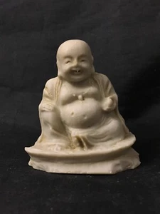 Estatuilla de Buda tallada a mano piedra estatua budista Buda sonriente 2 pulgadas - Imagen 1 de 10