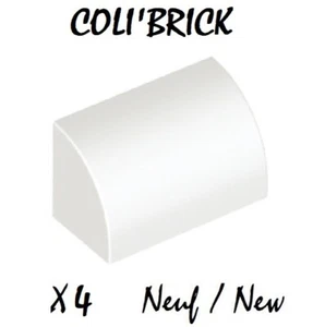 Lego 37352 - 4x Brique / Brick curved 1x2x1 - Blanc / White - Neuf - Imagen 1 de 1