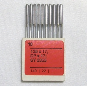 Rhein Nadel 135x17 DP x 17 2167 SY3355 Größe #22 / 140 Packung mit 10 Nadeln - Bild 1 von 2
