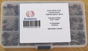 15 Valor/Tipo 270 piezas Condensador Electrolítico Surtido Caja Kit 0.1uF a 470uF - Imagen 1 de 2