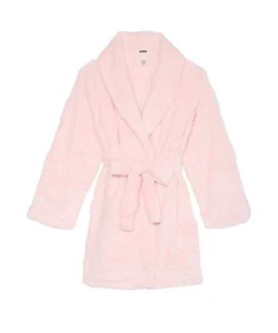 Victoria's VICTORIA Secret Angel PINK Cozy HEARTS Fluffy belted ROBE XL XXL - Picture 1 of 3
