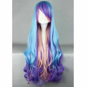 Long Cosplay Wig Party Wigs Full Synthetic Hair 80cm/31.5" Anime Mix Color - Picture 1 of 5