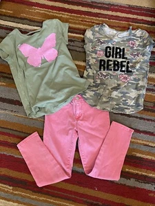 Kids Gap 1969 Skinny Pink Denim Legging Jeans Outfit Rebel Girl's Size 8 Shirts - Picture 1 of 3