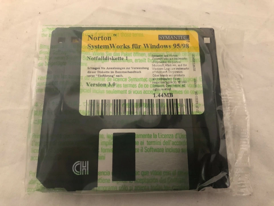 Vintage Norton Systemworks for Windows 95/98 Notfalldiskette disk 1-3 - Image 1 of 1