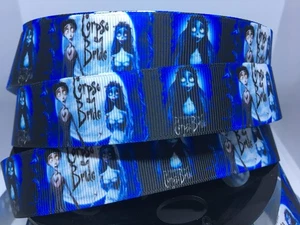 5 yards 1" inch Corpse Bride Grosgrain Ribbon - Picture 1 of 2