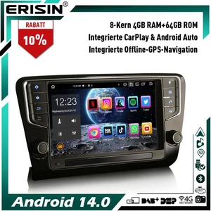 8-Kern 64GB Android 14 Autoradio GPS Navi für SKODA Octavia MK III BT 5.0 DAB+ - Bild 1 von 22