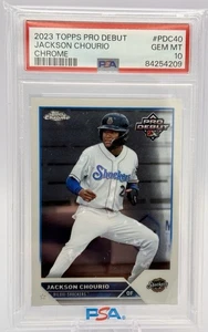 Jackson Chourio RC 2023 Topps Pro Debut - Chrome #PDC40 PSA 10 Brewers - Picture 1 of 3
