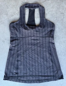 Lululemon Charcoal Gray Sleeveless Tank Top Size 8 Built-in Bra - Picture 1 of 5