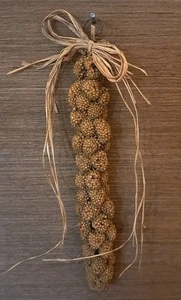 1‐-7.5"L PRIMITIVE RUSTIC CABIN WOODSY MILLET GRAIN  FALL ORNIE/PEG HANGER #2 - Picture 1 of 2