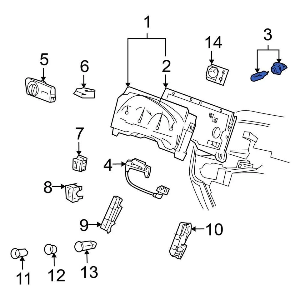 For Ford Explorer 2002-2003 Ford F8RZ13B765BA Instrument Panel Light Bulb - Image 1 of 4
