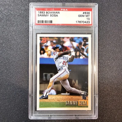 Sammy Sosa 1993 Bowman #636 PSA 10 Gem Mint Chicago Cubs - Imagem 1 de 2