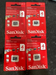 4 x 4Gb MicroSDHC Cards NIB - Picture 1 of 3
