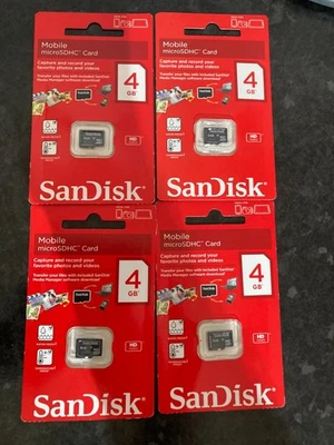 4 x 4Gb MicroSDHC Cards NIB - Image 1 of 3