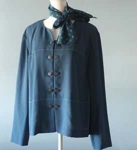 Leslie Fay Bluse Gr. 16 WP blau Knopfleiste Oberteil mit Bindegürtel Vintage 90er - Bild 1 von 24